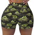 thumbnail image 2 of Uemuo Light Green Excavator Pattern Women Workout Impact Shorts Scrunch Butt Lifting Gym Shorts Seamless Booty Biker Shorts-Large, 2 of 8