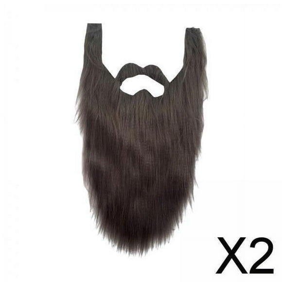 Runquan 2xLong Beard Costume Adult Kids Dwarf Gnome Beard for Festive Party Supplies Gray