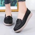 thumbnail image 3 of Big Size Women's Casual Loafers Slip On Leather Shoes Lightweight Walking Shoes Moccasins Classic Penny Loafer Flats Boat Shoes, 3 of 10