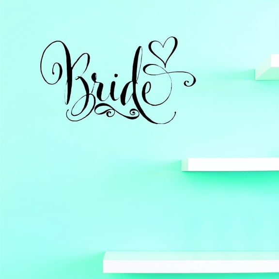Custom Decals Bride Wall Art Size: 16 X 40 Inches Color: Black