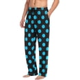thumbnail image 4 of Men's Pajama Pants with Pockets Sleepwear Lounge Pants Stretch Casual Blue Polka Dots, 4 of 6