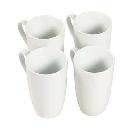 20 fl. oz. White Stoneware Latte Mug (Set of 4)