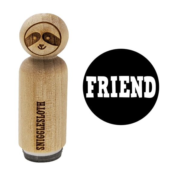 Friend in Circle Rubber Stamp for Scrapbooking Crafting Stamping - Small 3/4 Inch