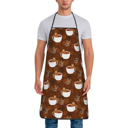 

Jgfou Cute Sloths Bear Relaxing In Coffee Cup Print Anti-fouling Apron for Men Women Waterproof Oil-Proof Kitchen Apron with Adjustable Straps Pocket and No-Pill No-Fade Fabric