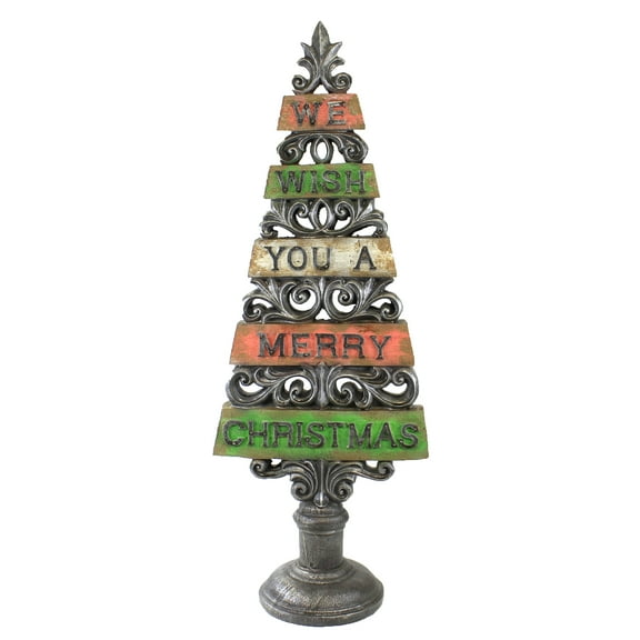 Merry Christmas Tree - One Figurine 21.75 Inch, Polyresin - Fleur De Lis Wood Xat564