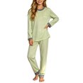 thumbnail image 4 of Xdegoge Kids Warm Thermal Underwear Sets Boys Girls Contrast Trim Long Sleeve Top and Pants Winter Base Layer Pajamas Two Piece Sleepwear Cozy Home Loungewear, 4 of 7