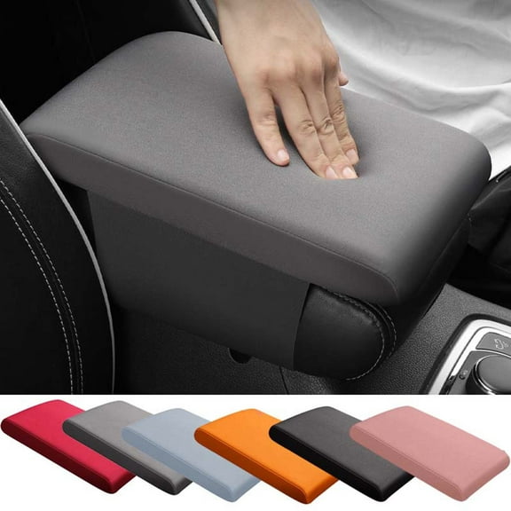 Blukids Car Armrest Cover Cushion, Microfiber Leather Inner Pillow, Car Arm Rest Padded Cover, Auto Center Console Pad, Waterproof Elbow Rest Box Covers, Car Interior Accessory,Black