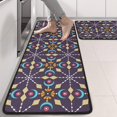 thumbnail image 2 of Kitchen Rugs Sets Of 2,Multicolor Ethnic Geometric Pattern Anti Fatigue Kitchen Mat Rugs Non Slip Washable,Decorative Kitchen Floor Mats for Kitchen,Sink,Laundry,17"x47"+17"x47", 2 of 5