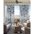 thumbnail image 2 of Ocean Blackout Curtains for Bedroom Living Room, Blue Beige Starfish Shells Leaves Flowers Grey Wooden 54 In Long Thermal Insulated Room Darkening Drapes Grommet Window Treatments, 42 x 54 In, 2 of 9