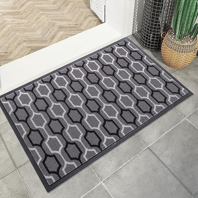 Alfombra de baño absorbente antideslizante de PVC con abstracción geométrica
