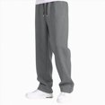 thumbnail image 2 of Boys Baggy Sweatpants Solid Color Casual Joggers Athletic Pants 5-16 Years Kids Open Bottom Straight Leg Fall Winter Pants Kids Pants Grey Sweatpants Size 13-14 Years, 2 of 5