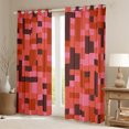 thumbnail image 2 of Homewish Cartoon Pixelate Miner Black Out Curtains, Red Square Abstract Curtains Pack of 2 (42x63 Each), Teens Kids Boys Girls Bedroom Curtains, Curtains and Drapes Bedroom Decor, 2 of 6