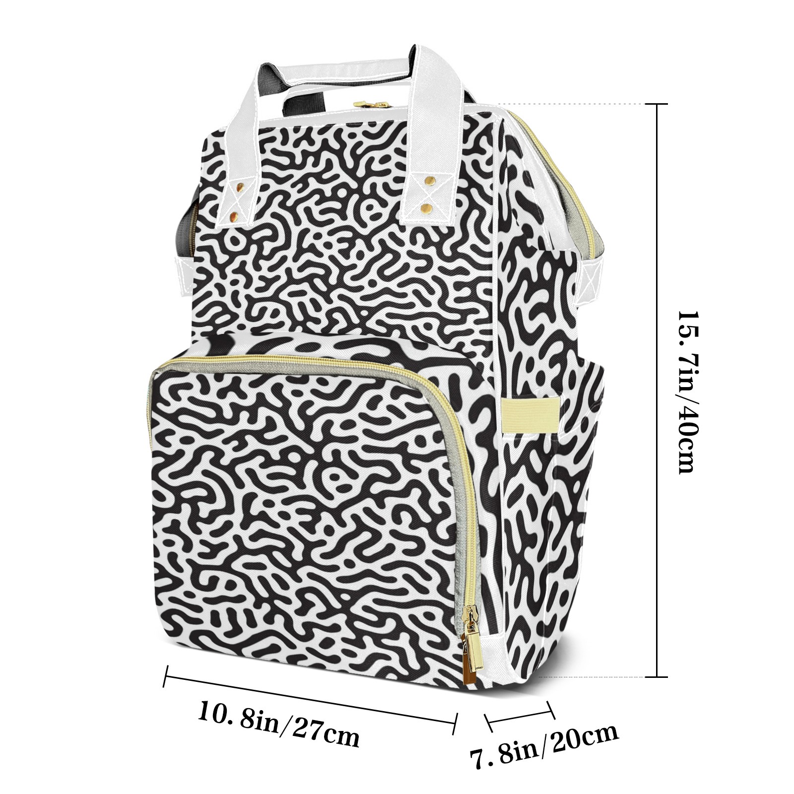 Abstract Geometric Pattern Diaper Bag Backpack – Large Capacity, Insulated Baby Bottle Pocket, Multifunctional Mommy Bag for Boys & Girls