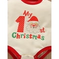 thumbnail image 6 of Bagilaanoe Newborn Baby Girl Boy Christmas Romper Sweatshirt Long Sleeve Bodysuit Letter  Santa Claus Print Pullover 6M 12M 18M 24M Infant Casual Tee Tops, 6 of 9