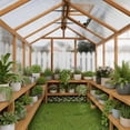 thumbnail image 5 of PABIMIA 6 ft. x8 ft. Wood Greenhouse, Outdoor Walk-in Greenhouse Kit with Polycarbonate Panels and Adjustable Roof Vent, 5 of 7