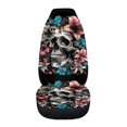 thumbnail image 3 of Uourmeti Floral Skull Car Seat Cover Durable Anti Wear Front Car Seat Cover, Long Time Use Personalized Compatible with Auto Vehicle Trucks, 3 of 6