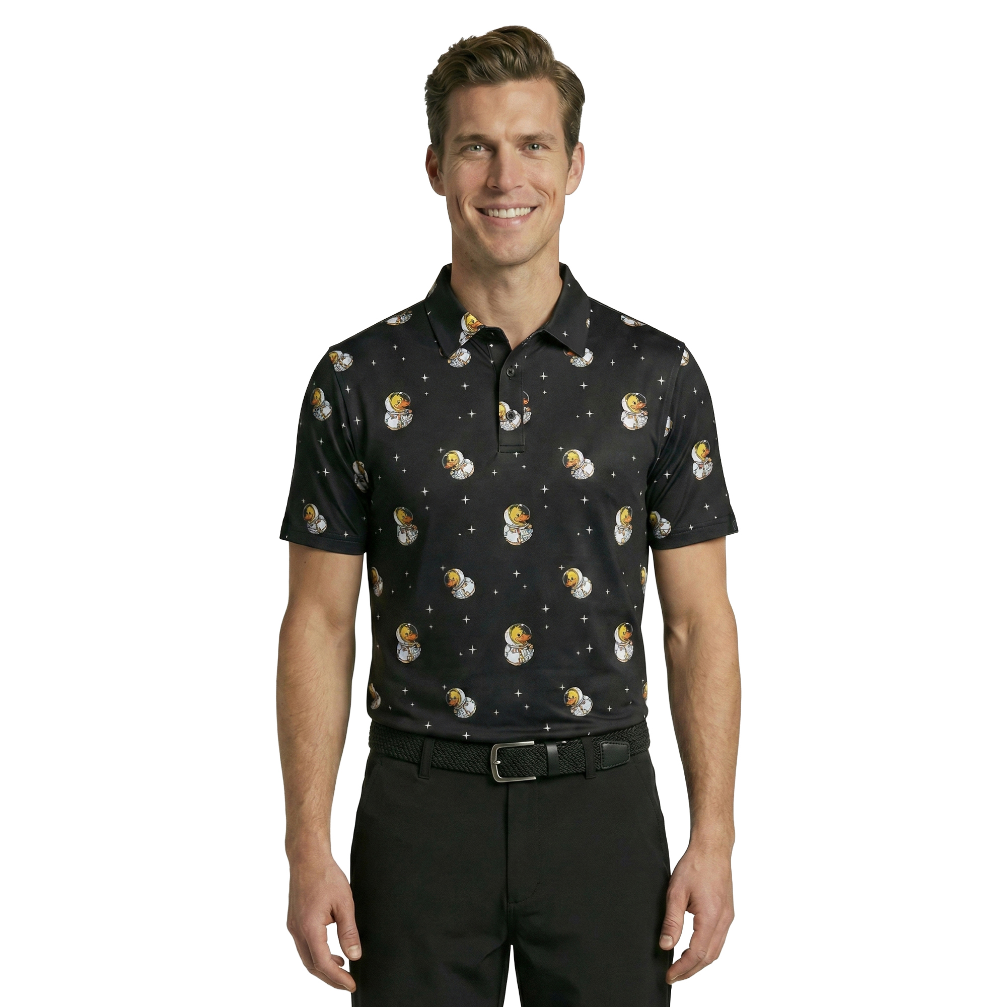 Birdie Bound Men's Discovery Print Golf Polo Shirt photo 3