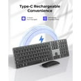 thumbnail image 3 of Wireless Bluetooth Keyboard and Mouse Combo, SKM64-3 Rechargeable Slim Quiet Keyboard Mouse, 3 Multi-Device Connection, Compatible for Windows, Mac, MacBook, iPad, Tablet, Black Gray, 3 of 4