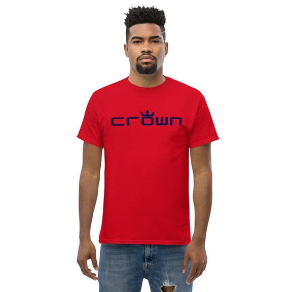 CROWN NAVY TITLE Men's classic tee (Red, S)