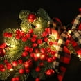 thumbnail image 2 of 23 Inch Pre-Lighted Christmas Swag with Ribbon Bow and Red Berries for Mailbox, Front Door, Window, Outdoor and Stair Decoration, 2 of 10
