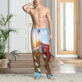 thumbnail image 2 of Pofeuu Trip to London Print Men's Pajama Pants, Soft Lounge Pajama Pants with big pockets for Men Plaid Pj Bottoms-Small, 2 of 6