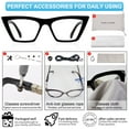 thumbnail image 6 of MARE AZZURO Cat Eye Reading Glasses Women Oversized Readers 1.0 1.25 1.5 1.75 2.0 2.25 2.5 2.75 3.0 3.5 4.0 5.0 6.0 (Black, 2.00)with Flexible Spring Hinge, Polycarbonate Lens, 6 of 6