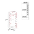 thumbnail image 3 of FM FURNITURE Lamer Corner Bar Cabinet with Wine Rack Engineered Wood White, 3 of 7