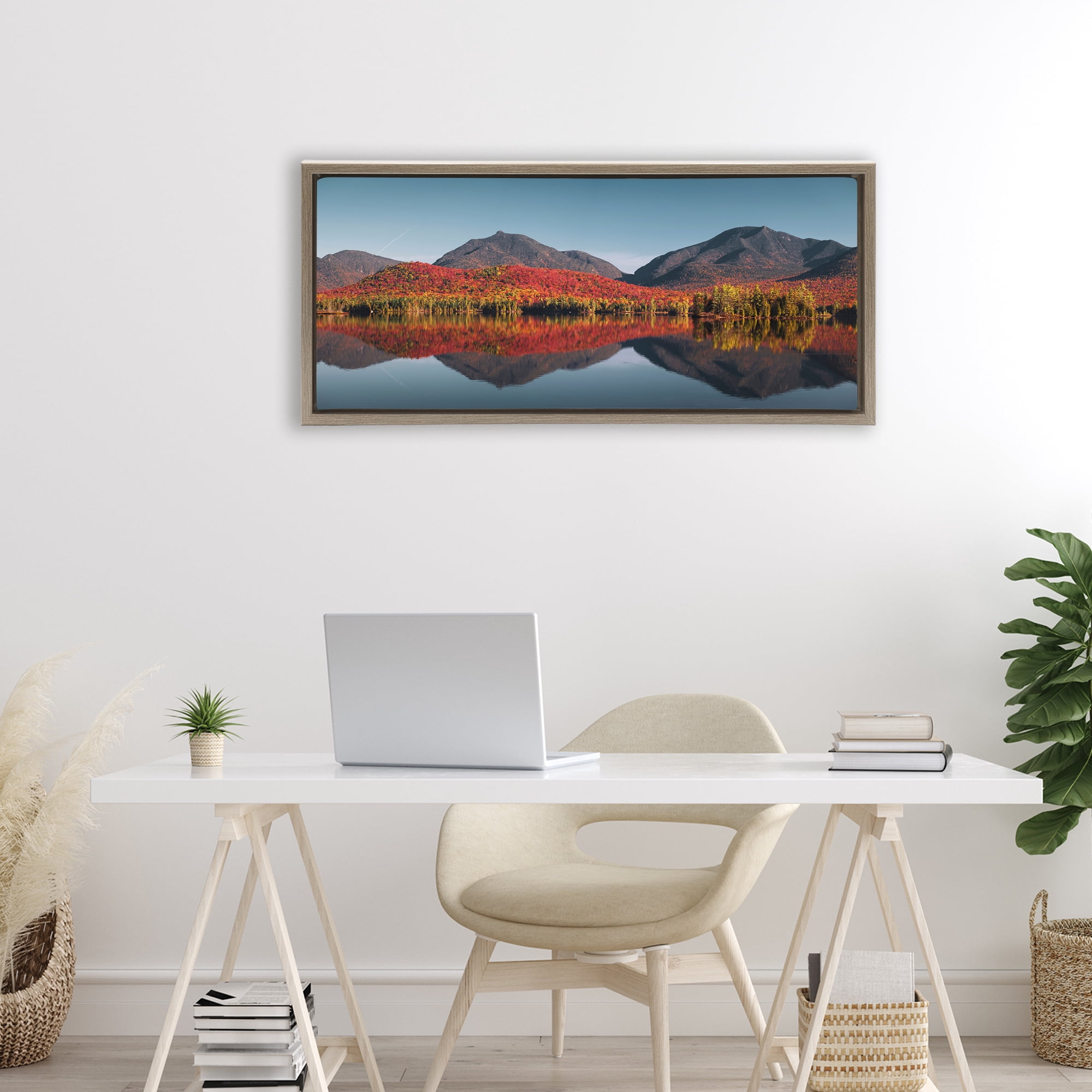 Stupell Industries Autumn Panorama Reflections Brown Framed Floater Canvas Wall Art, design by Jonathan Zaharek