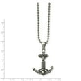 thumbnail image 3 of Chisel Stainless Steel Antiqued and Polished Anchor with Rope Pendant on a 24 inch Ball Chain Necklace, 3 of 6