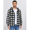thumbnail image 2 of COOFANDY Men's Flannel Hooded Shirt Jacket Plaid Hoodie Zipper Sherpa Lined Winter Thermal Flannel, 2 of 7