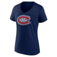 thumbnail image 2 of Women's Navy Montreal Canadiens Team Logo V-Neck T-Shirt, 2 of 3