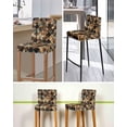 thumbnail image 5 of Brown Teal Geometric Bar Stool Covers Set of 4, Retro Modern Plaid Abstract Art Stretch Washable Bar Chair Covers with Backs, Removable Pub Counter Height Chair Cover for Kitchen Dining Room Cafe, 5 of 7