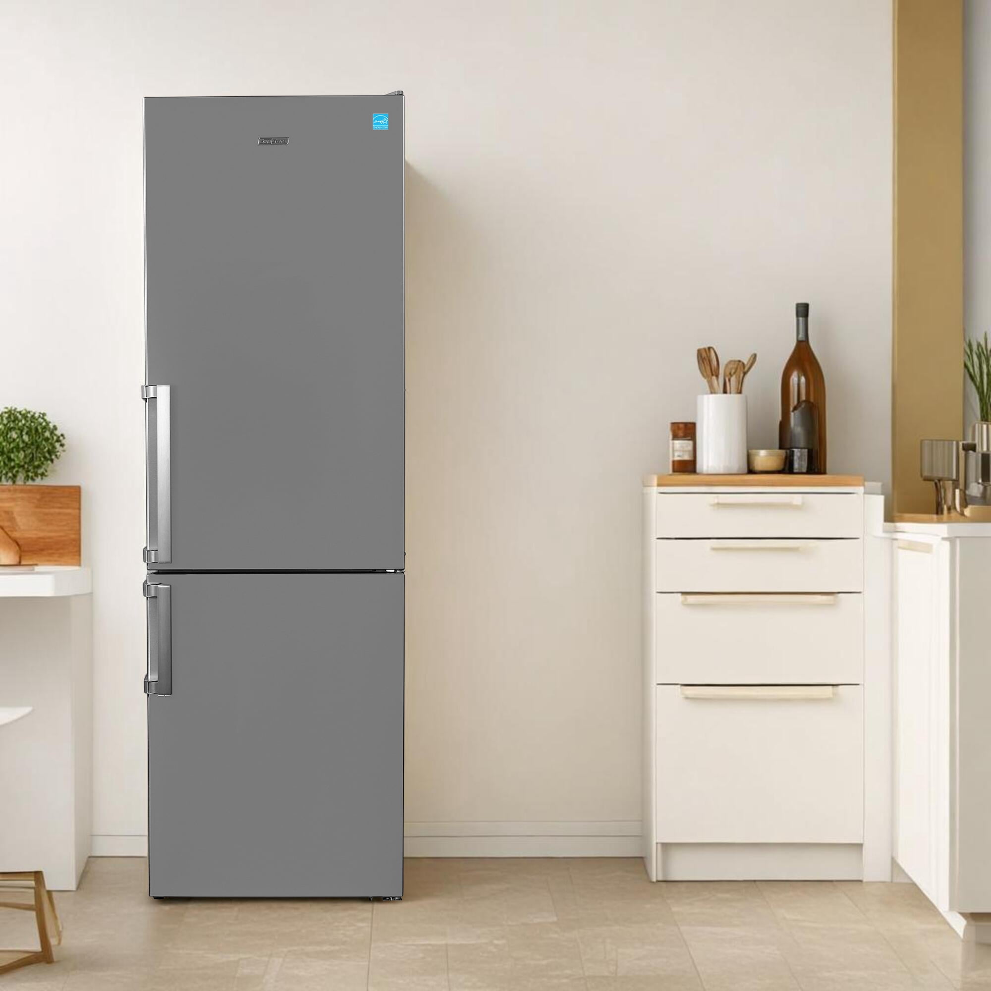 Conserv 12cf No Frost Bottom Freezer Refrigerator Wine Rack GARAGE READY E-Star with V-Move Handle and No Frost