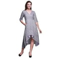 thumbnail image 1 of Bimba Coton Violet Coton Boule Floral Imprimé Femmes Robe Droite Asymétrique avec Poches Décontractée Mi-Longue-X-Grand, 1 of 4