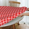thumbnail image 4 of YFYANG Round Fitted Table Cloth, Waterproof Vintage Red Plaid Texture Pattern Polyester Table Cover, Indoor Outdoor Decorative Tablecloths with Elastic Edge, 4 of 7