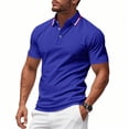 thumbnail image 2 of HAJWOH Summer Mens Polo Shirts Slim Fit Solid Short Sleeve Button Down T-Shirts Casual Quick Dry Breathable Athletic Tops, 2 of 5
