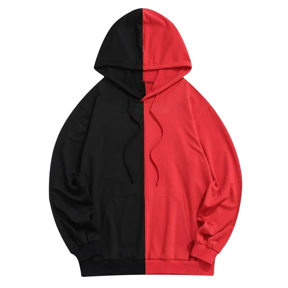 LYXSSBYX Womens Fall Tops Long Sleeves Hot Sale Clearance Women's Casual Splicing Hooded Long Sleeve Pullover Tops Sweatshirt