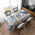 thumbnail image 4 of Blue Starfish Coastal Rectangle Tablecloth, Eucalyptus Summer Nautical Shell Ocean Waterproof & StainResistant Tablecloth, Washable Oil-proof Table Cover for Dining/Party/Wedding/Buffet 60x102 In, 4 of 9