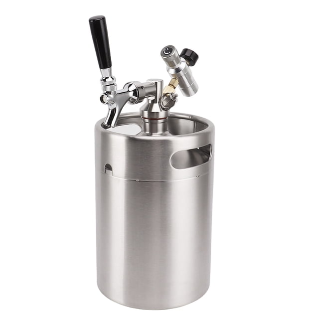Mini Barril De Cerveza, Distribuye Uniformemente La Presión, Mini Barril De Cerveza Presurizado Ajustable De Acero Inoxidable Con Calibre De 60 Psi Para Barra