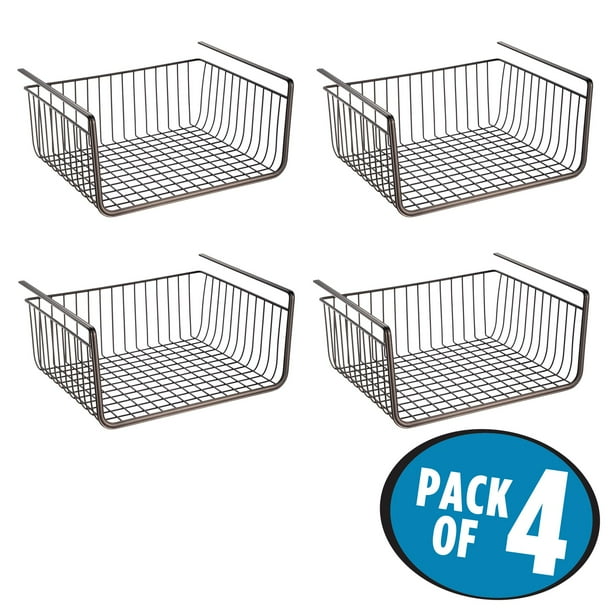 iDesign York Lyra Wire Under Shelf Storage Basket, Bronze, Set