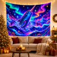 thumbnail image 3 of Magical Narwhal in Arctic Aurora Waves, Whimsical Fantasy Decor for Ocean Lovers, Mystical Room Decor Housewarming Gift Tapestry Wall Hanging for Bedroom, Living Room and Dorm, 3 of 7
