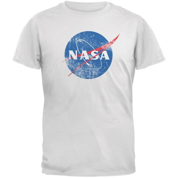 NASA Distressed Logo White Youth T-Shirt - Youth Medium