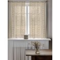 thumbnail image 4 of Modern Minimalist Curtains 45 Inch Length,Sheer Curtains for Bedroom Living Room Window Farmhouse Simple Lines Texture Beige Rod Pocket Drapes Kitchen Curtains Small Half Window 42"x45" 2 Panels, 4 of 7
