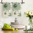 thumbnail image 2 of Green Floral Boho Kitchen Towels Dish Towels, 18x26 Inch Seasonal Spring Summer Decoration Hand Towels Set of 2, 2 of 6