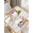 thumbnail image 5 of Easter Bunny Placemats Set of 8, Spring Colorful Daisy Flowers Rabbit Rustic Placemats for Dining Table, Place Mats for Kitchen Tabletop, Waterproof Wipeable Dining Table Mats Set, 5 of 9