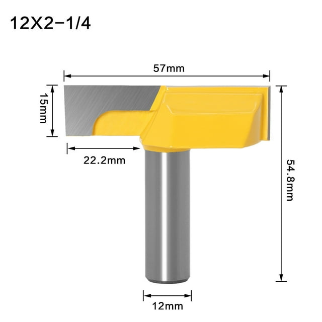 Heavy-Duty Woodworking Router Bit with 12*57 Cutting Angle – Large Diameter Multi-Functional Tool for Cleaning, Slotting & Flattening; Durable Craftsmanship for Wood, MDF, Composite & Layer Press