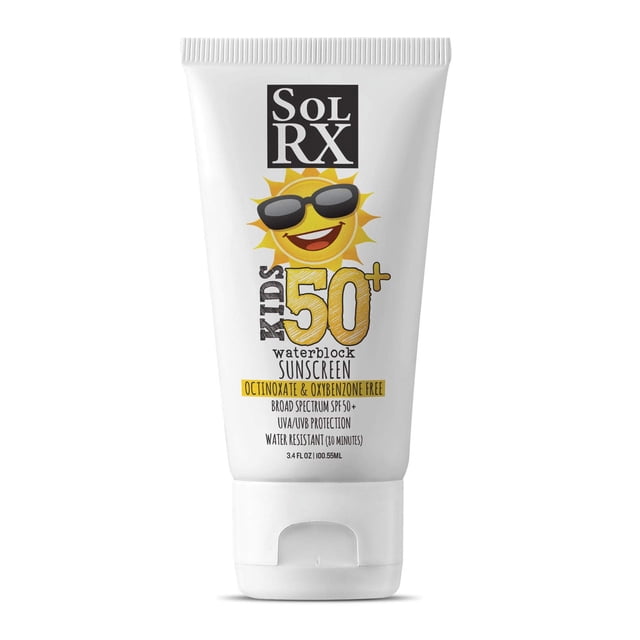 SolRX KID's SPORT Protector solar SPF 50+ Protector solar sin oxibenzona Protector solar para arrecifes para rostro y cuerpo que no entra en los ojos