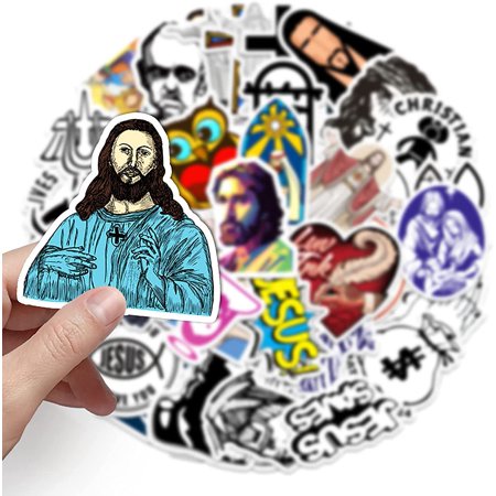 50 PCS Jesus Christian Stickers, Religious Bible Faith Cross Stickers ...