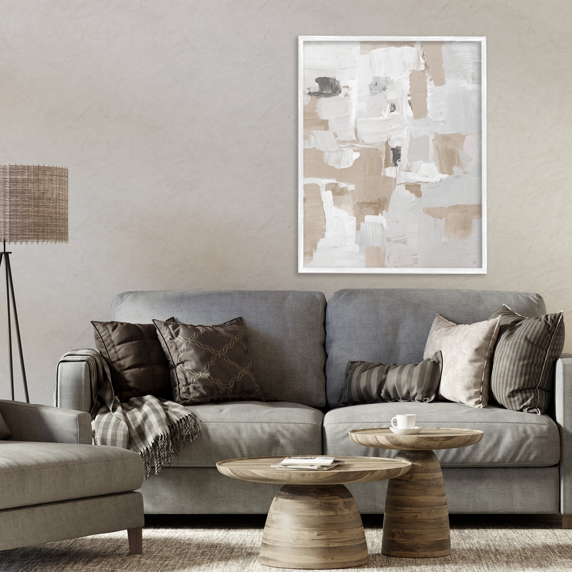 Stupell Industries Beige & White Peace White Framed Giclee Art, design by Lanie Loreth