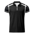 thumbnail image 4 of Outfmvch polo shirts for men Male Summer Casual Striped Print T Shirt Turn Down Collar Short Sleeve T Shirt womens tops White, 4 of 4